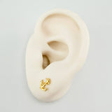 Stud Earrings Ancla Destellante 0.8 g / in / 9 mm Yellow Gold 18K