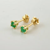 Topos Cuatro Garras Esmeraldas 10pts 0.95gr / 3mm Oro Amarillo 18K *