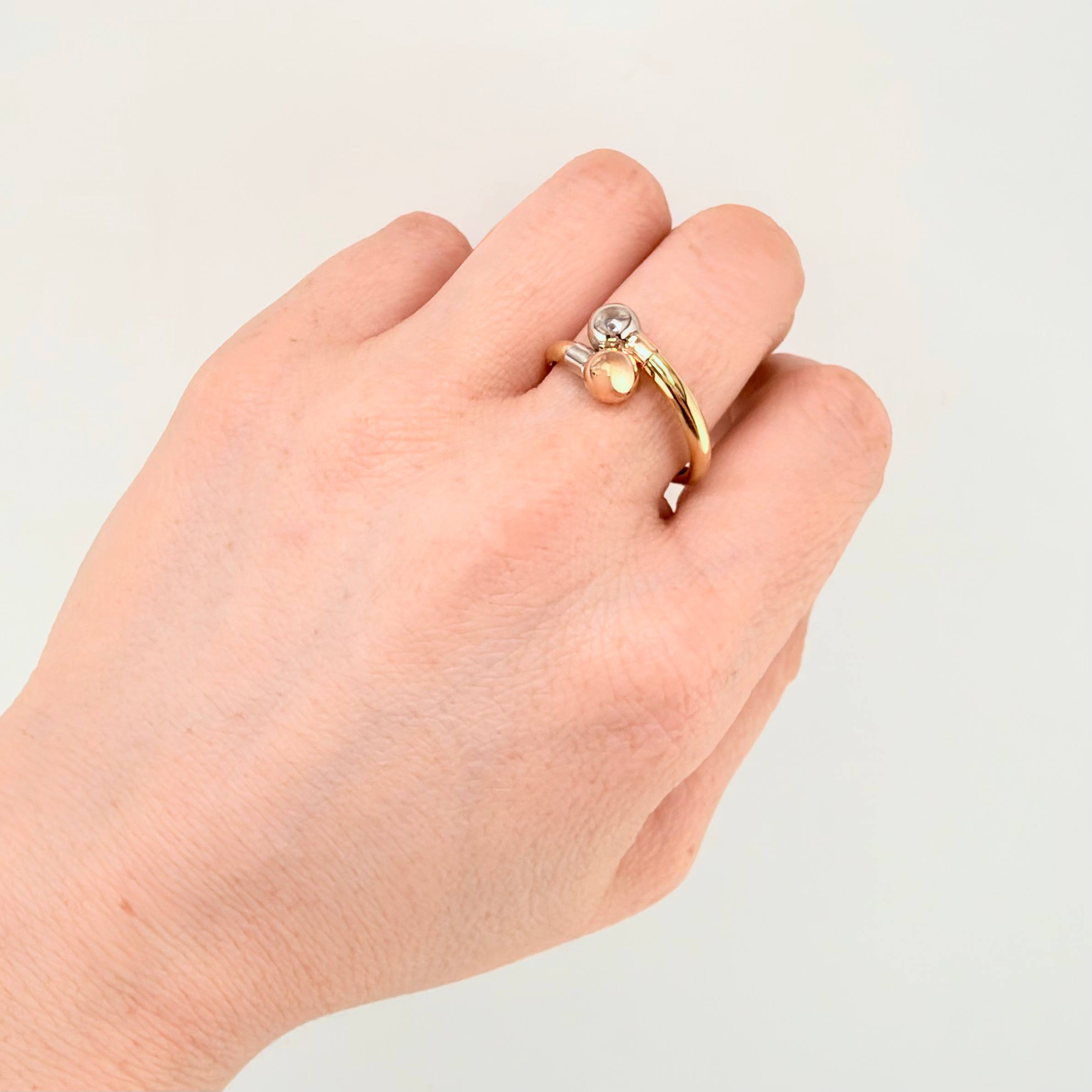 Anillo Tu Y Yo 1.7gr / T8 1/2 / Tres Oros 18K