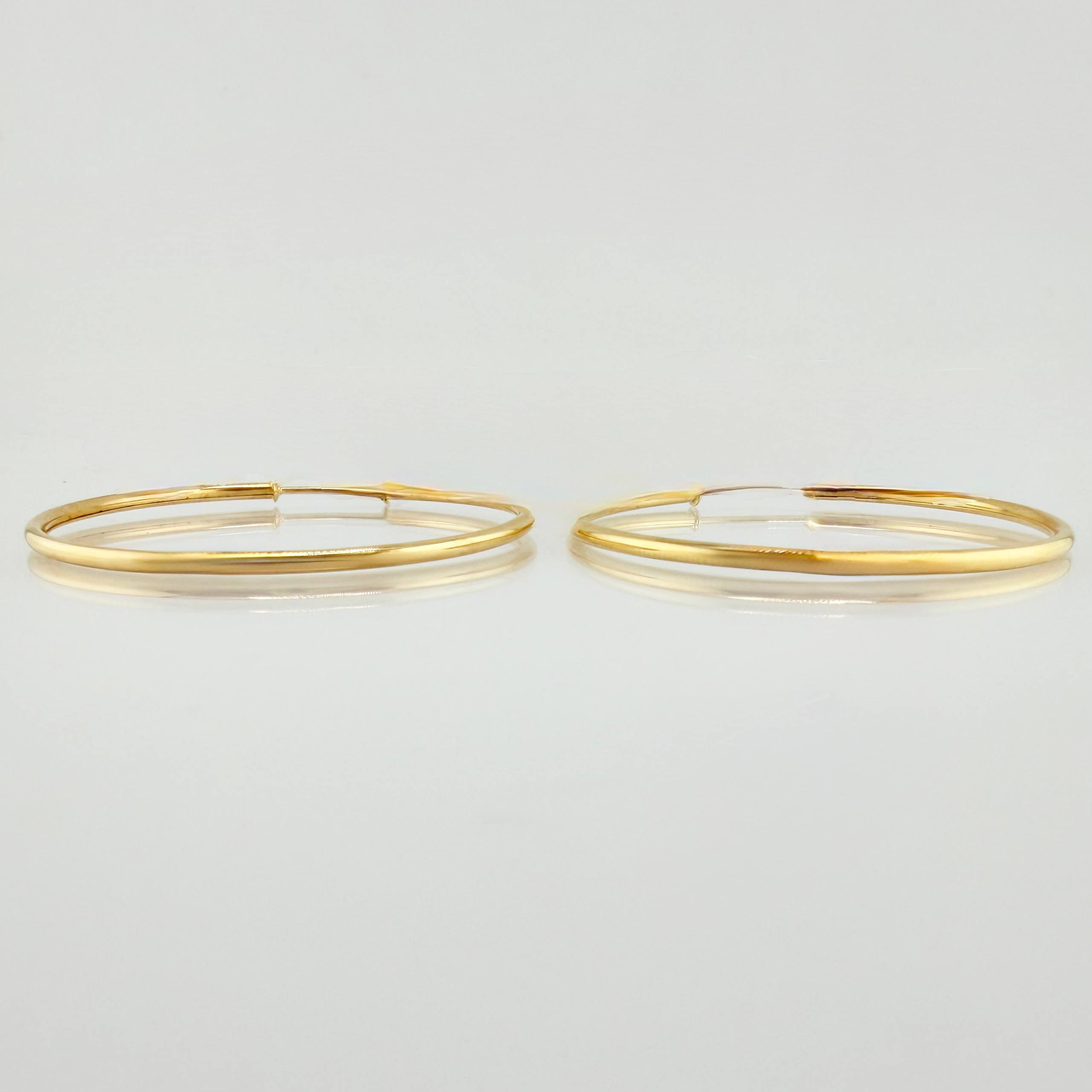 Candongas Aro Liso 3.45gr / 1 3/4 in / Oro Amarillo 18K