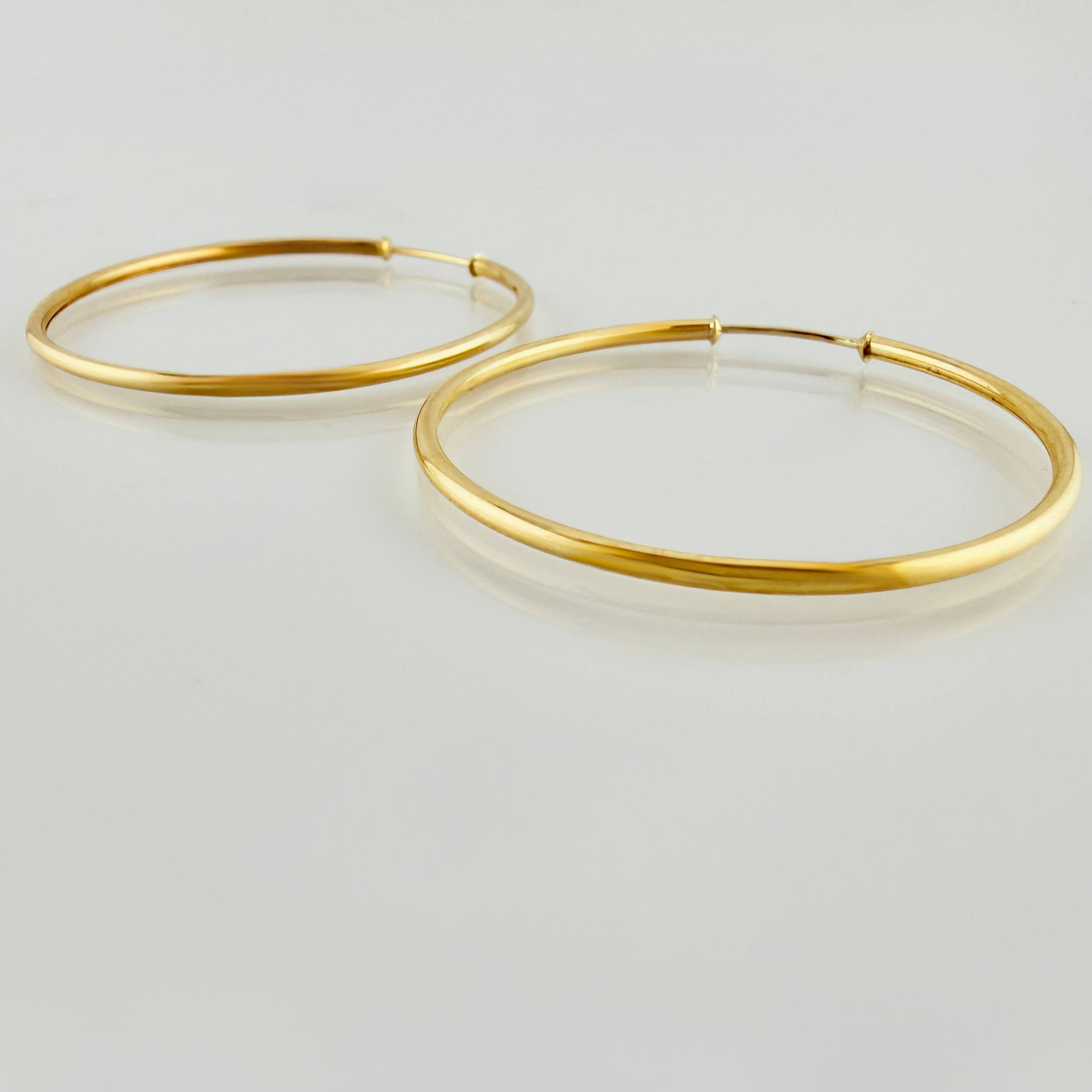 Candongas Aro Liso 3.45gr / 1 3/4 in / Oro Amarillo 18K