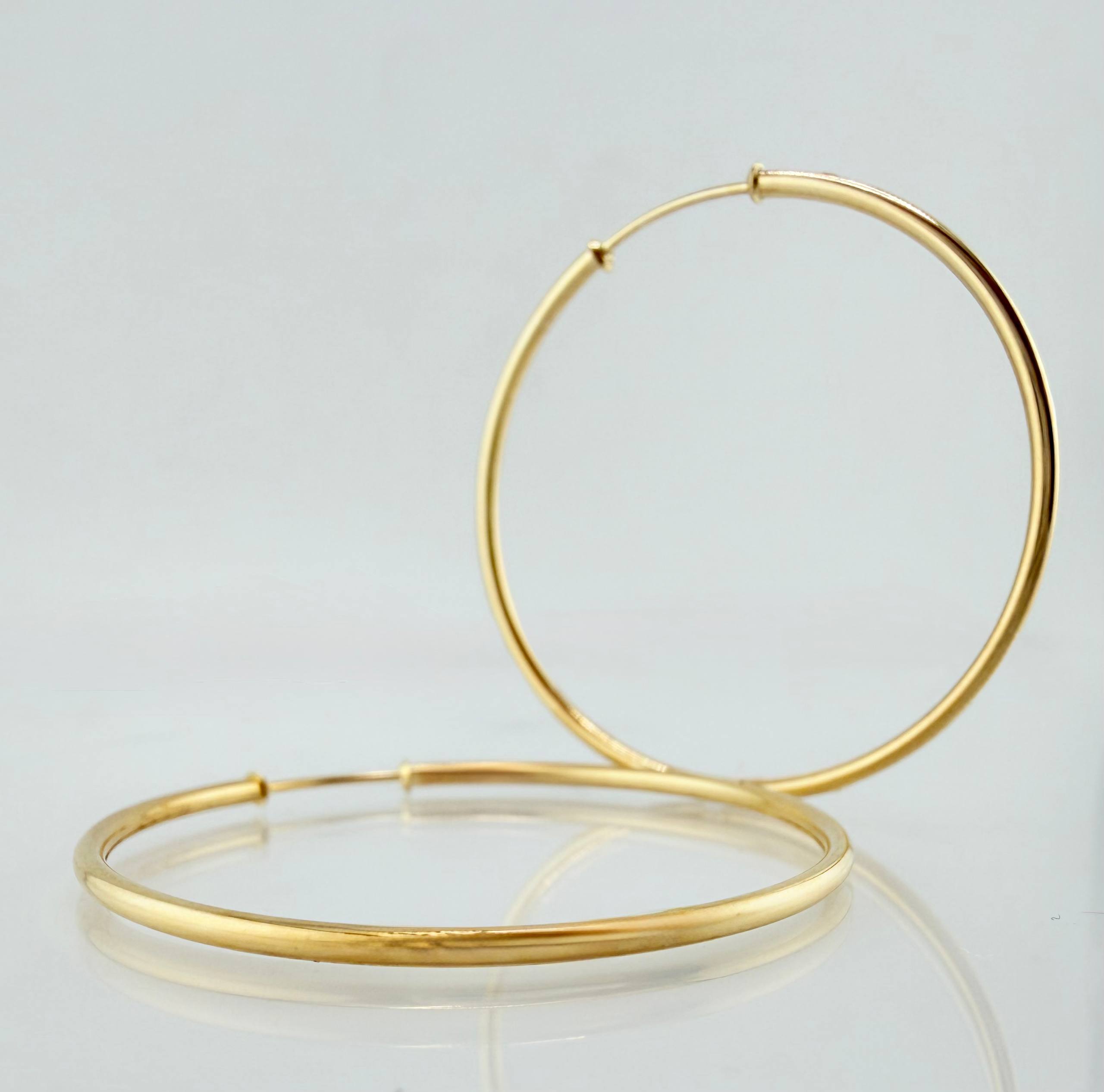 Candongas Aro Liso 3.45gr / 1 3/4 in / Oro Amarillo 18K