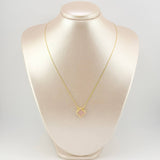 Cadena Plana Trebol Nacar Rosado 3.3gr / 17 3/4 in / 1.2mm Tres Oros +4 18K *