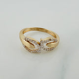 Leaves Silhouette Ring 2.2gr / T6 1/2 / Two-tone 18K Yellow and White Gold %
