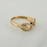 Leaves Silhouette Ring 2.2gr / T6 1/2 / Two-tone 18K Yellow and White Gold %