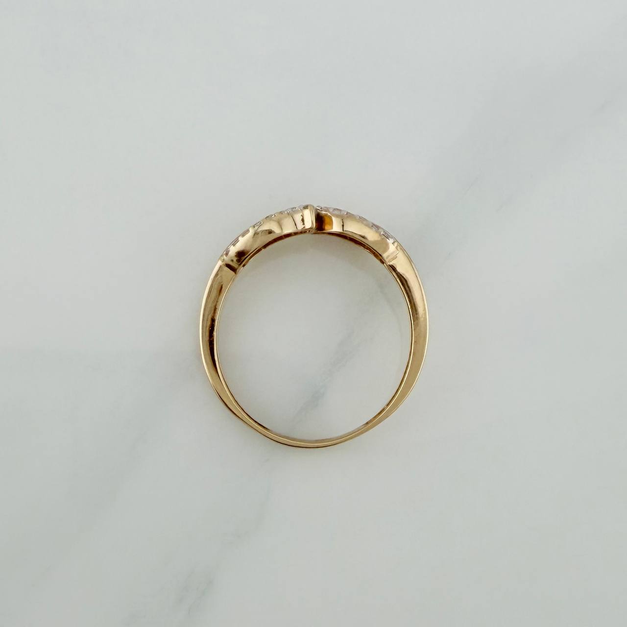 Leaves Silhouette Ring 2.2gr / T6 1/2 / Two-tone 18K Yellow and White Gold %