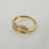 Leaves Silhouette Ring 2.2gr / T6 1/2 / Two-tone 18K Yellow and White Gold %