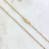 Cadena Morse 4.9gr / 50cm / 1.5mm Diamantada Dos Oros Amarillo Blanco +3 18K ©