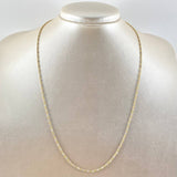Cadena Morse 4.9gr / 50cm / 1.5mm Diamantada Dos Oros Amarillo Blanco +3 18K ©