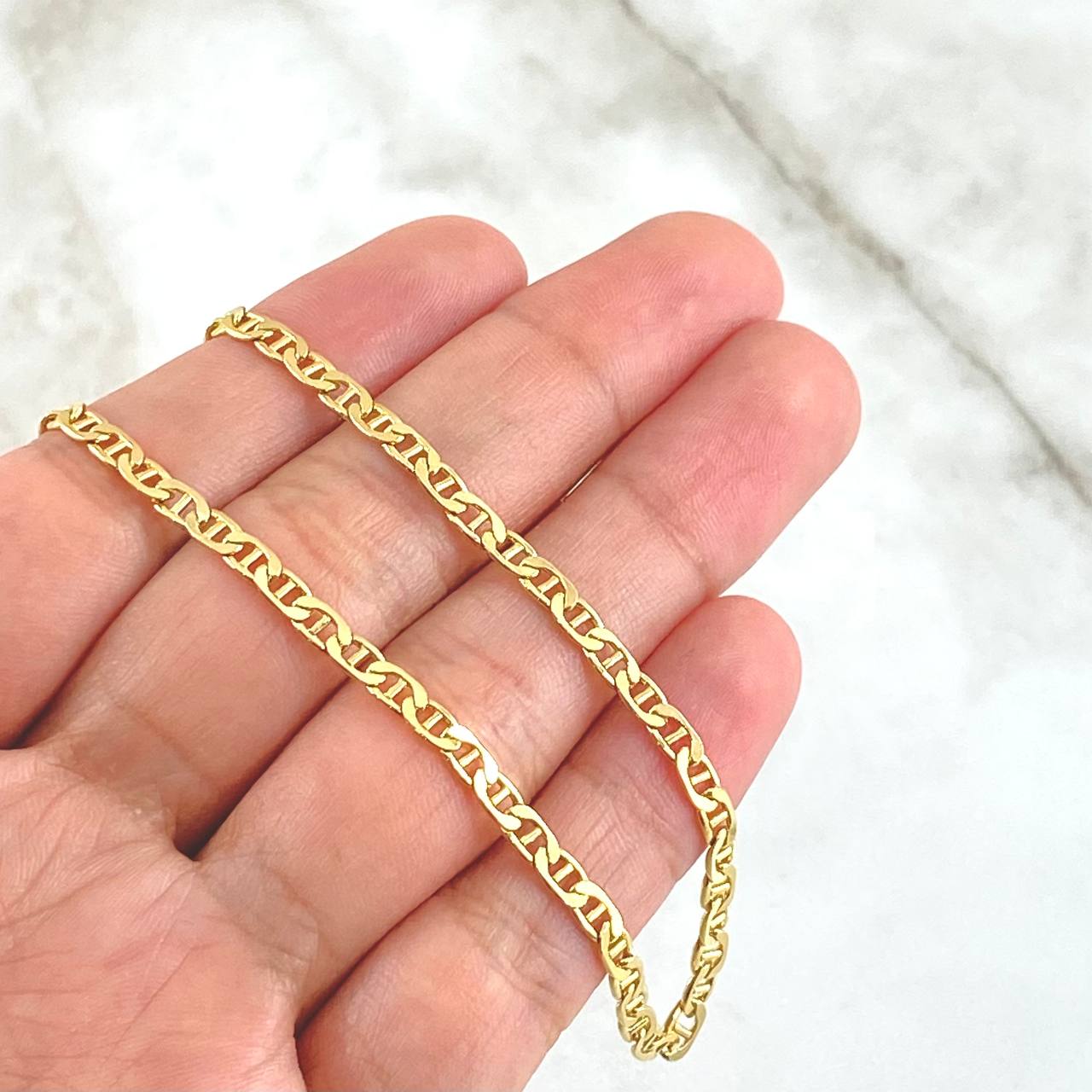Flat Mariner Chain 14.2gr / 60cm / 3.2mm Yellow Gold +3 18K ©