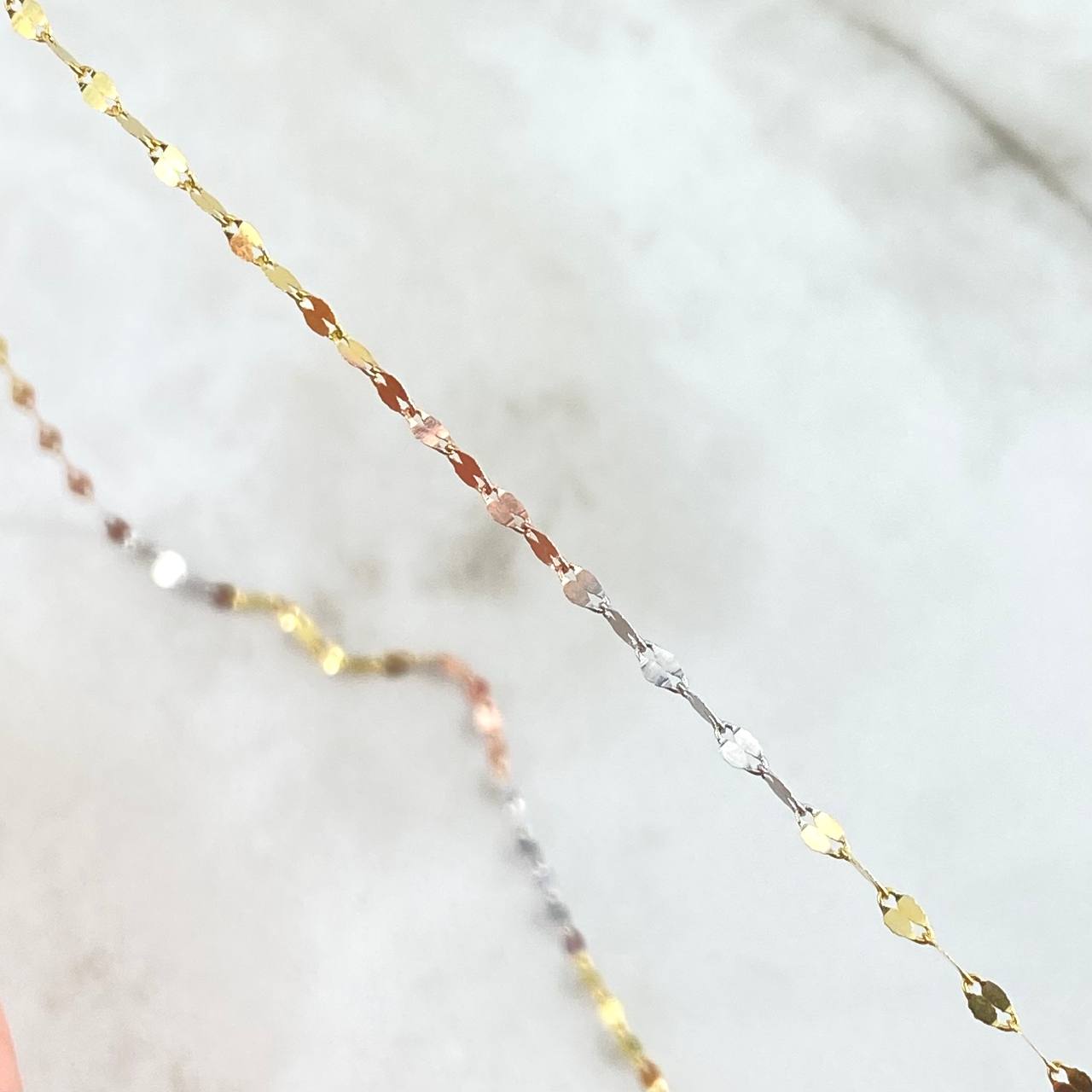 Chain Flor Mirror 1.15gr / 50cm / 1.9mm Three Golds +3 18K ©