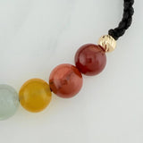 Black Woven Bracelet 7 Chakras 18K Yellow Gold