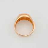 Anillo Sello Corona 7.6 g / T11 Dos Oros Blanco Rosa 18K