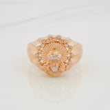 Anillo Rostro Cristo 6 g / T11 1/2 Dos Oros Blanco Rosa 18K