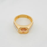 Crown Signet Ring 7.75 g / Size 10 1/2 Three Golds 18K