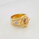 Anillo Brújula Estrella Cardinal 11.2 g / T8 3/4 Tres Oros 18K