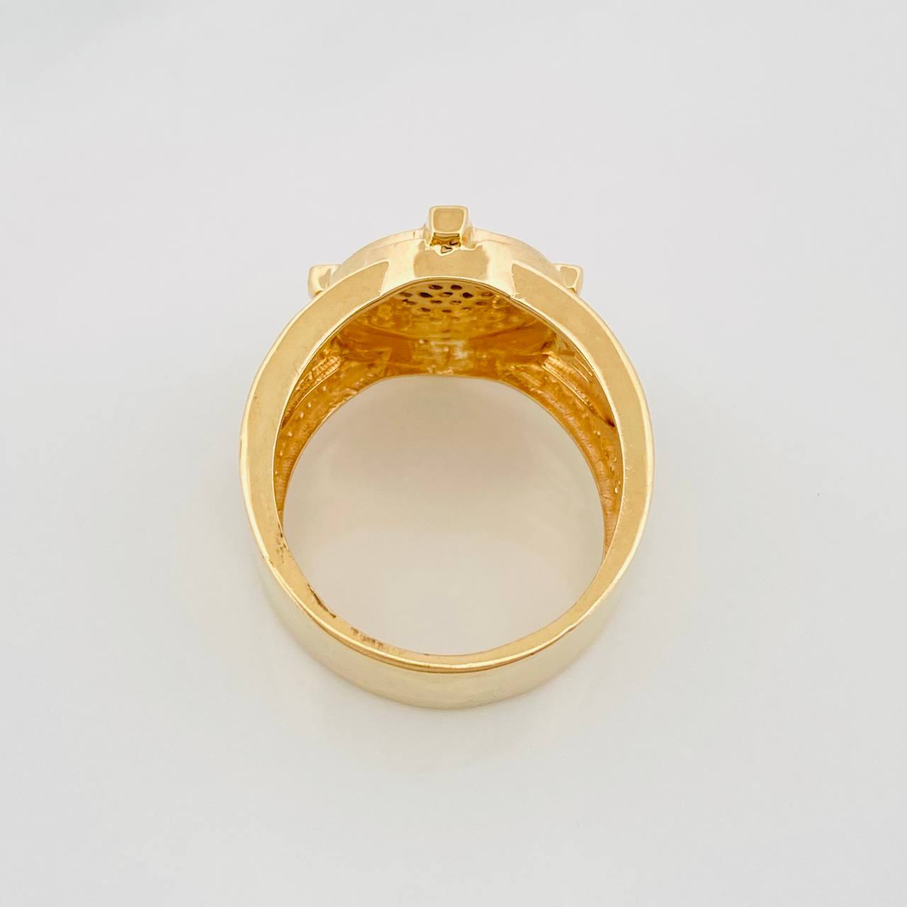 Anillo Brújula Estrella Cardinal 11.2 g / T8 3/4 Tres Oros 18K