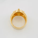 Anillo Brújula Estrella Cardinal 11.2 g / T8 3/4 Tres Oros 18K