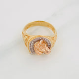 Anillo Herradura Caballo 7.35 g / T9 1/4 Tres Oros 18K