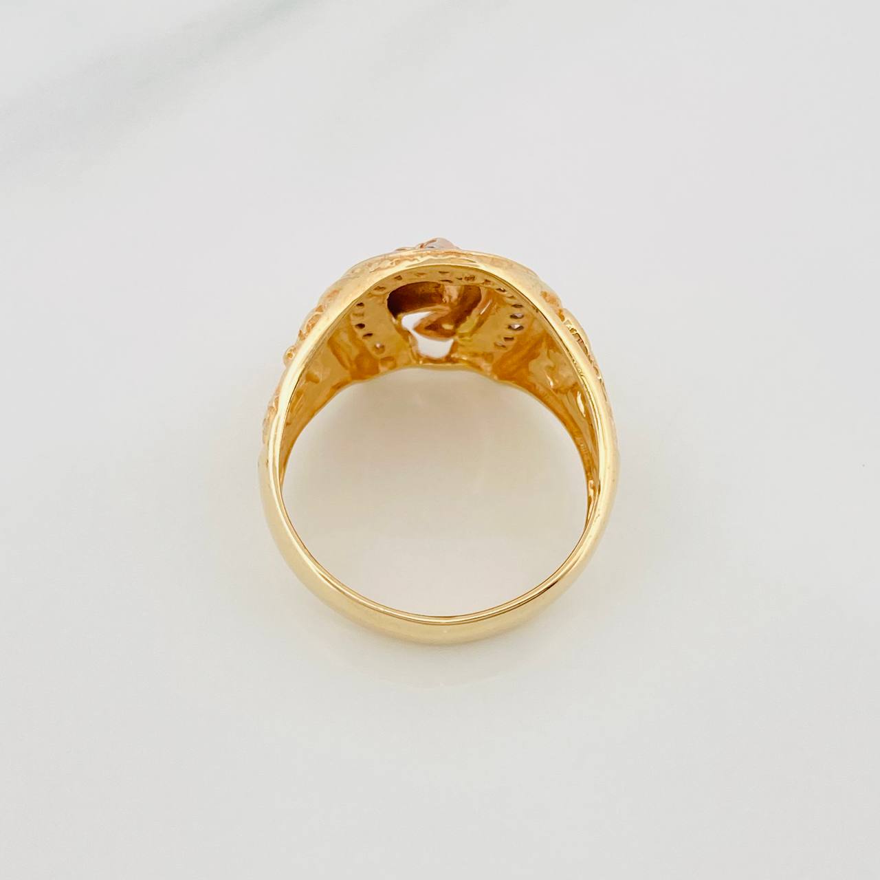 Anillo Herradura Caballo 7.35 g / T9 1/4 Tres Oros 18K