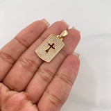 Dije Placa Cruz 3.3 g / 1 1/4 in Oro Amarillo 18K