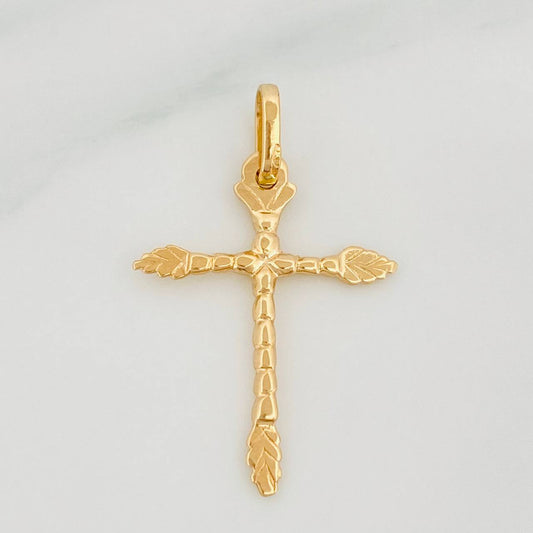Dije Cruz Rustica 1 g / 1 1/4 in Oro Amarillo 18K