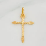 Dije Cruz Rustica 1 g / 1 1/4 in Oro Amarillo 18K