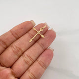 Dije Cruz Rustica 1 g / 1 1/4 in Oro Amarillo 18K