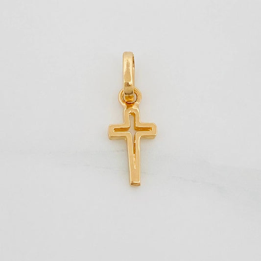 Dije Cruz 0.55 g / 3/4 in Oro Amarillo 18K