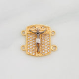 Herraje Placa Cruz Cristo 2.65 g / 1/2 in Tres Oros 18K