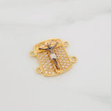 Herraje Placa Cruz Cristo 2.65 g / 1/2 in Tres Oros 18K