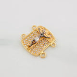 Herraje Placa Cruz Cristo 2.65 g / 1/2 in Tres Oros 18K