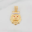 Dije Leon 3.35 g / 3/4 in Dos Oros Amarillo Blanco 18K