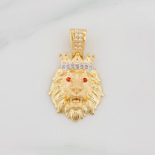 Dije Leon 3.35 g / 3/4 in Dos Oros Amarillo Blanco 18K