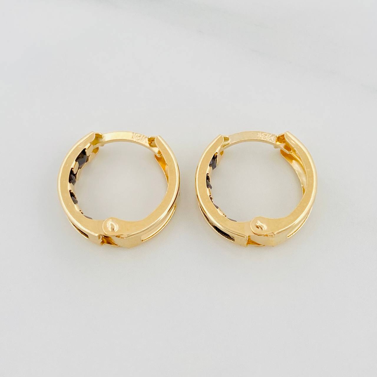 Candongas Carril 1.65 g / 1/2 in Oro Amarillo 18K