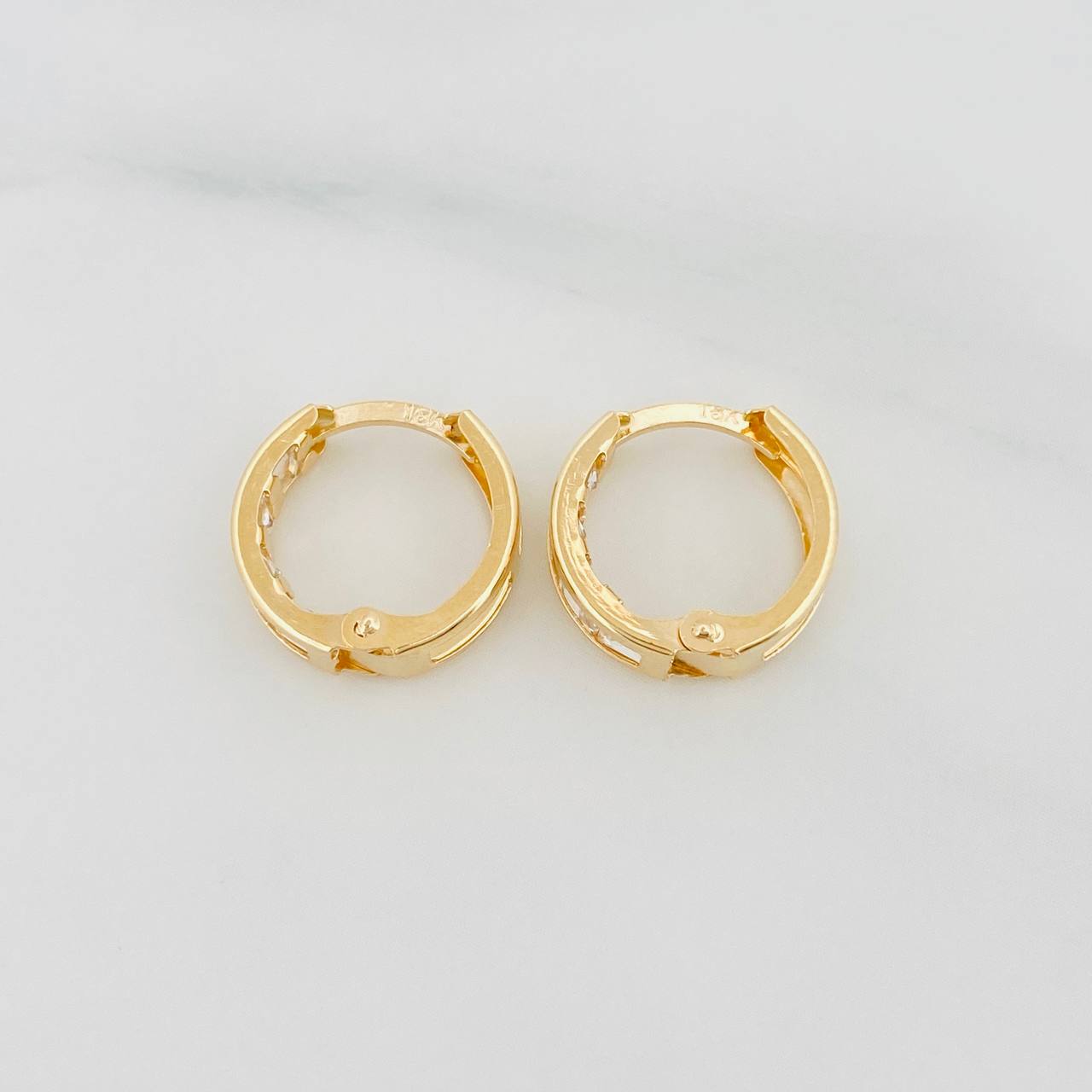 Candongas Carril 1.7 g / 1/2 in Oro Amarillo 18K
