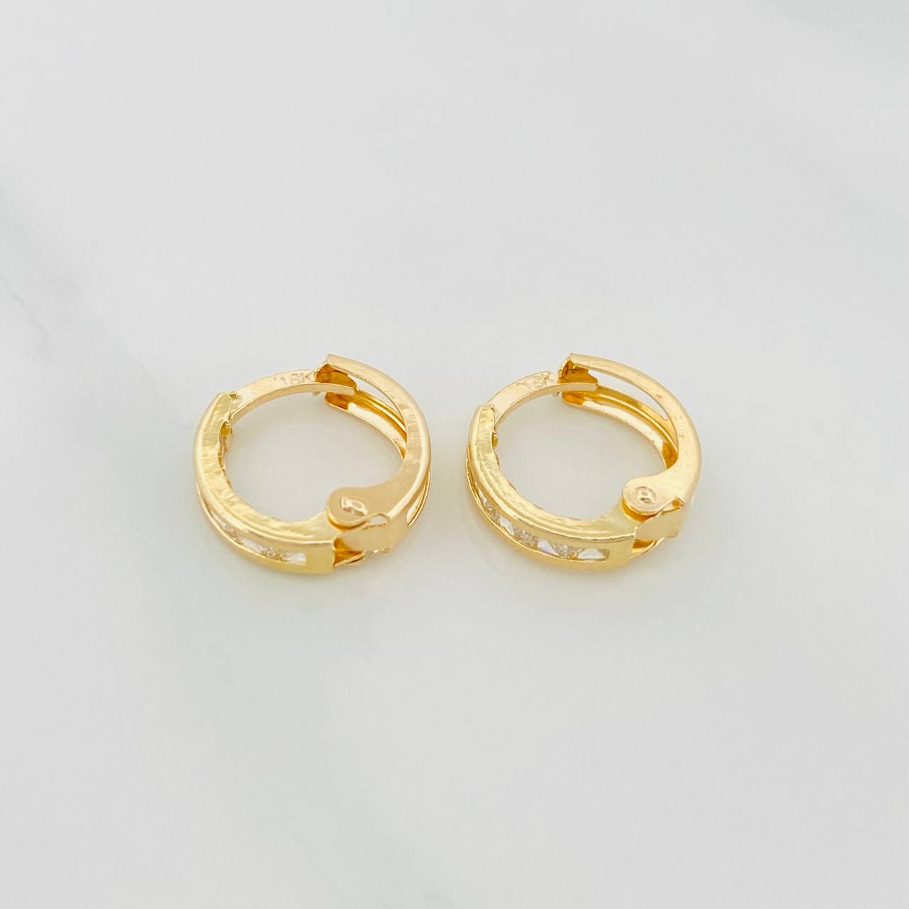 Candongas Carril 1.1 g / 1/2 in Oro Amarillo 18K