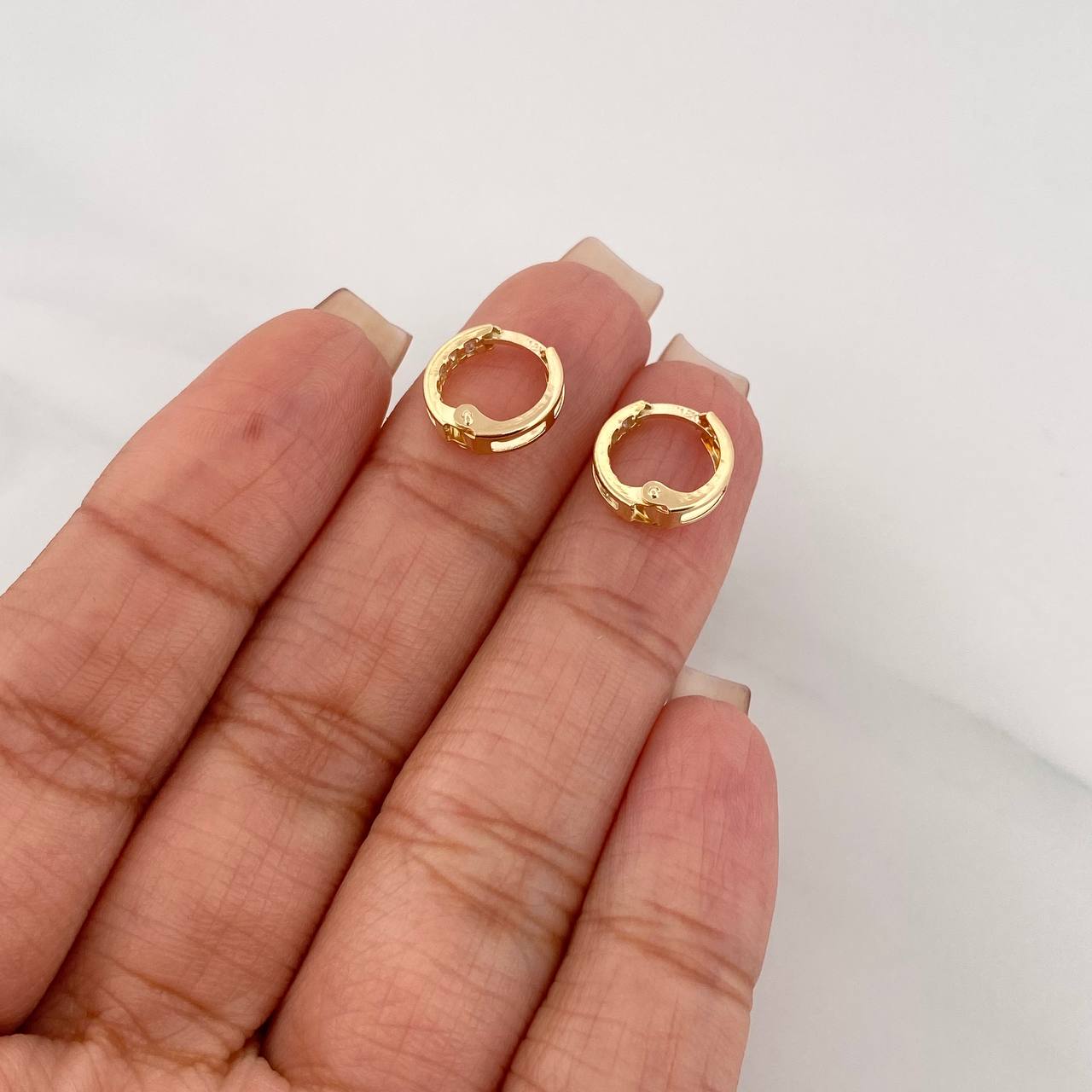 Candongas Carril 1.1 g / 1/2 in Oro Amarillo 18K