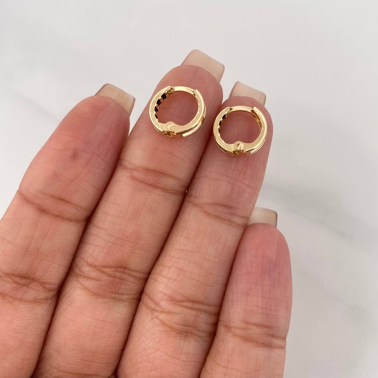 Hoop Earrings Carril 1 g / 1/2 in Yellow Gold 18K