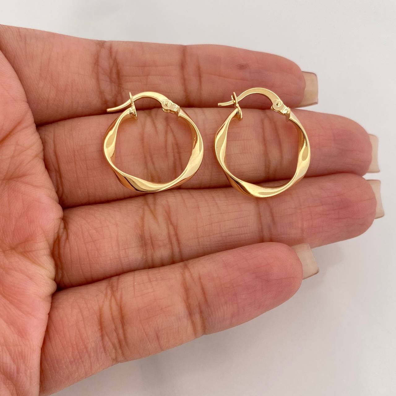 Candongas Melcocha 1.45 g / 3/4 in Oro Amarillo 18K