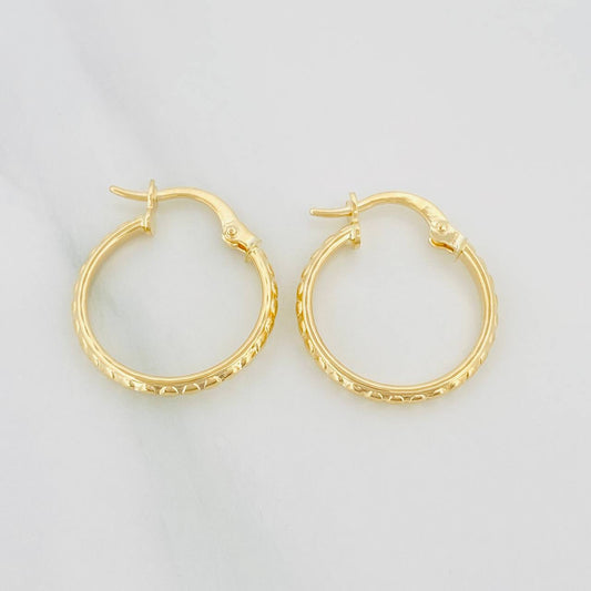 Candongas Lucero 1.2 g / 3/4 in Oro Amarillo 18K