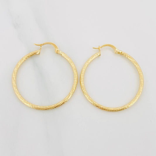 Hoop Earrings Kataleya 1.85 g / 1 1/2 in Yellow Gold 18K