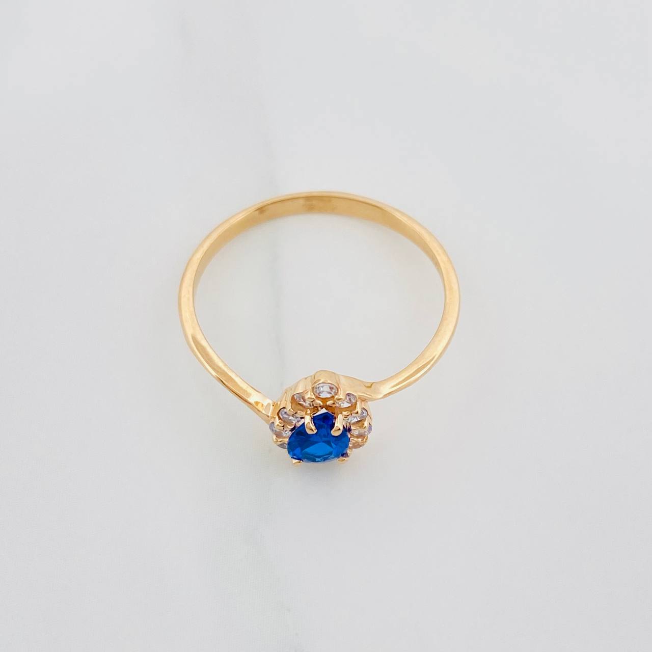 Anillo Halo Gota 1.65 g / T7 Oro Amarillo 18K
