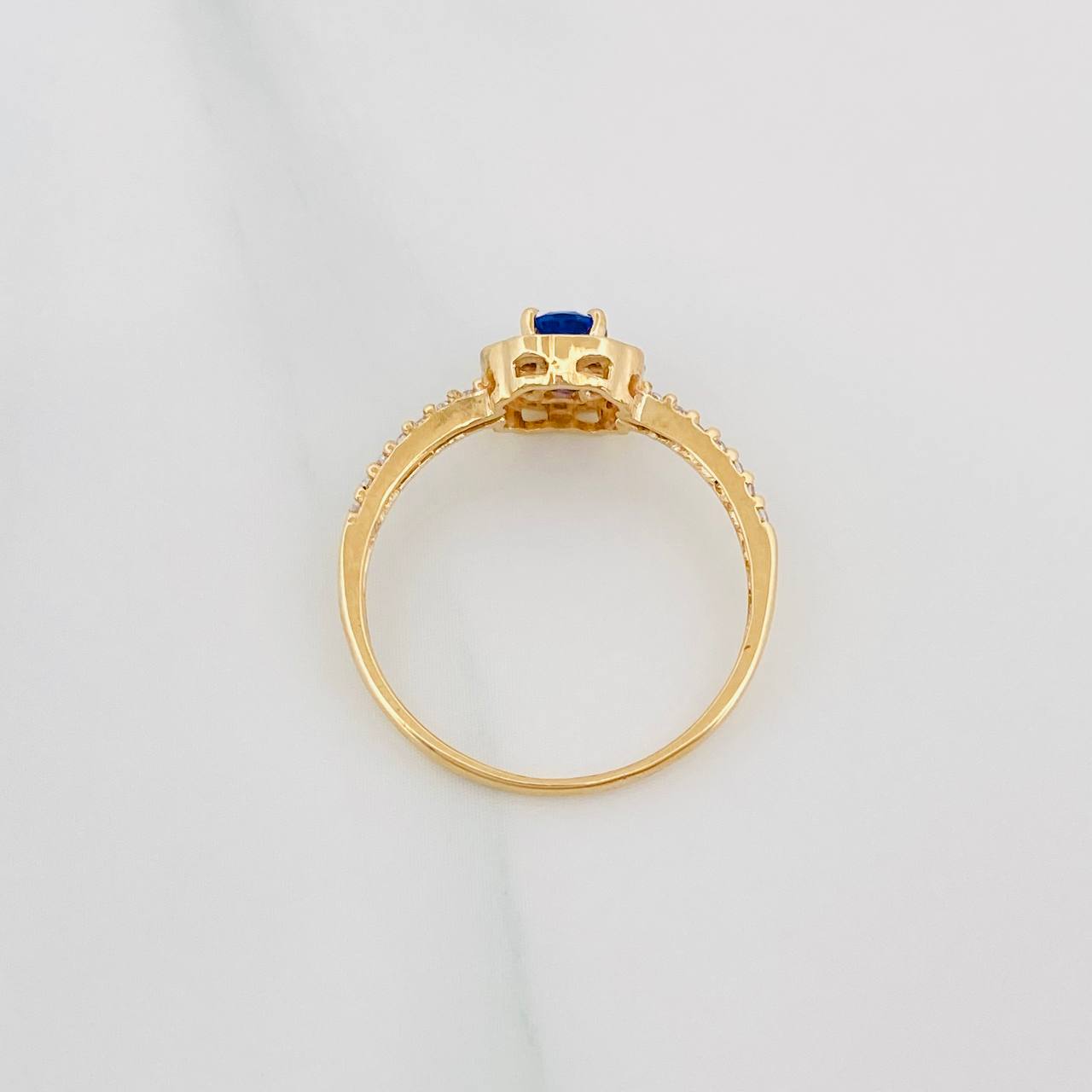 Halo Drop Ring 1.7 g / T3 3/4 Yellow Gold 18K