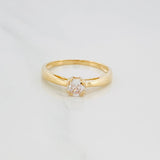 Solitaire Bridge Ring 2 g / T7 1/4 Yellow Gold 18K