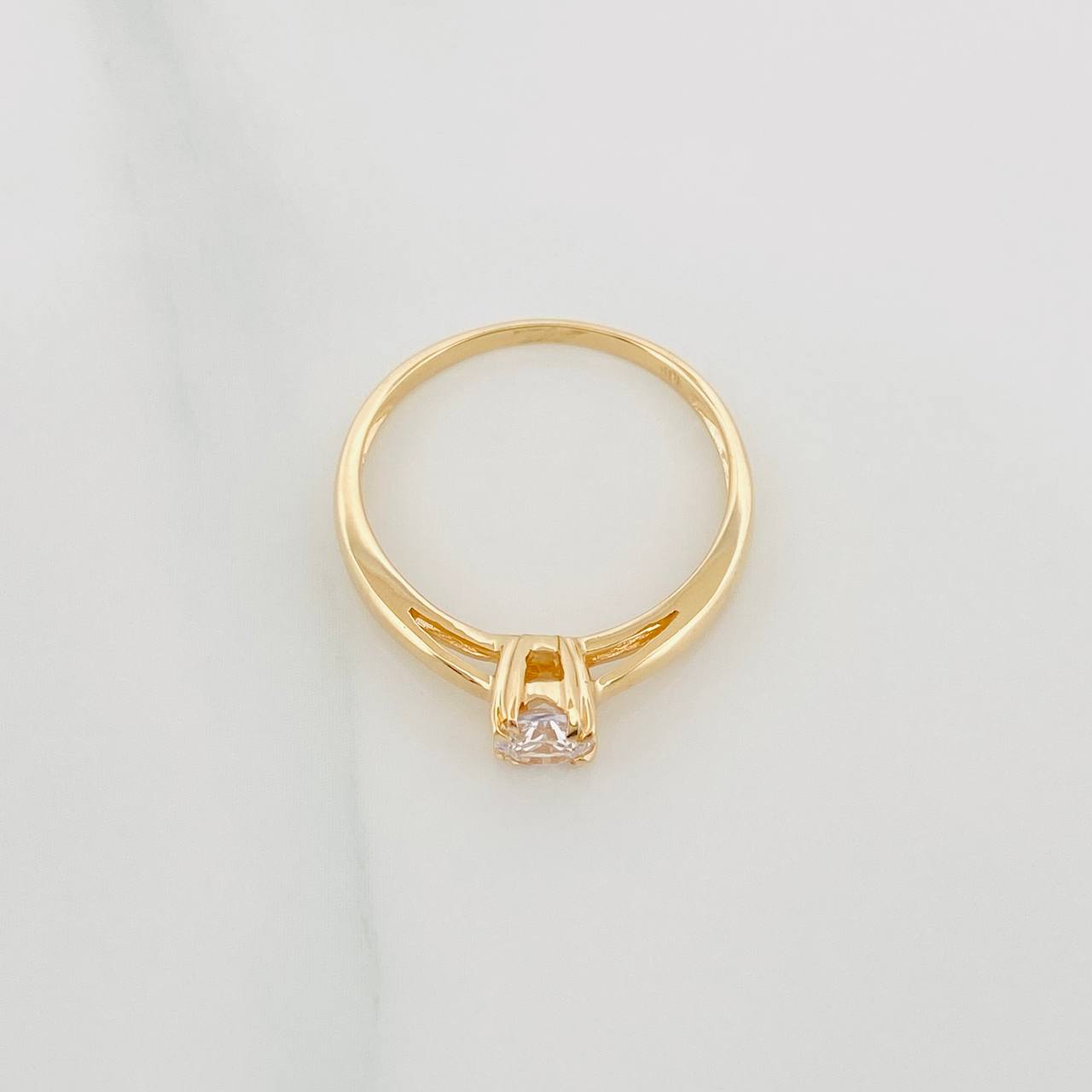 Solitaire Bridge Ring 2 g / T7 1/4 Yellow Gold 18K