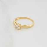 Solitaire Bridge Ring 2 g / T7 1/4 Yellow Gold 18K