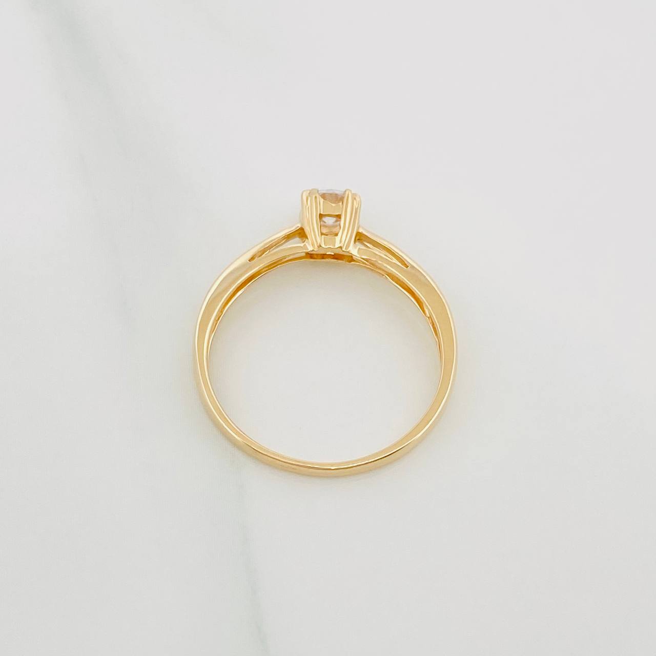 Solitaire Bridge Ring 2 g / T7 1/4 Yellow Gold 18K