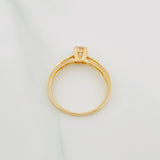 Solitaire Bridge Ring 2 g / T7 1/4 Yellow Gold 18K