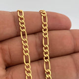 Cadena Figaro 9.15gr / 23 3/4 in / 4.4mm Oro Amarillo +1 18K %
